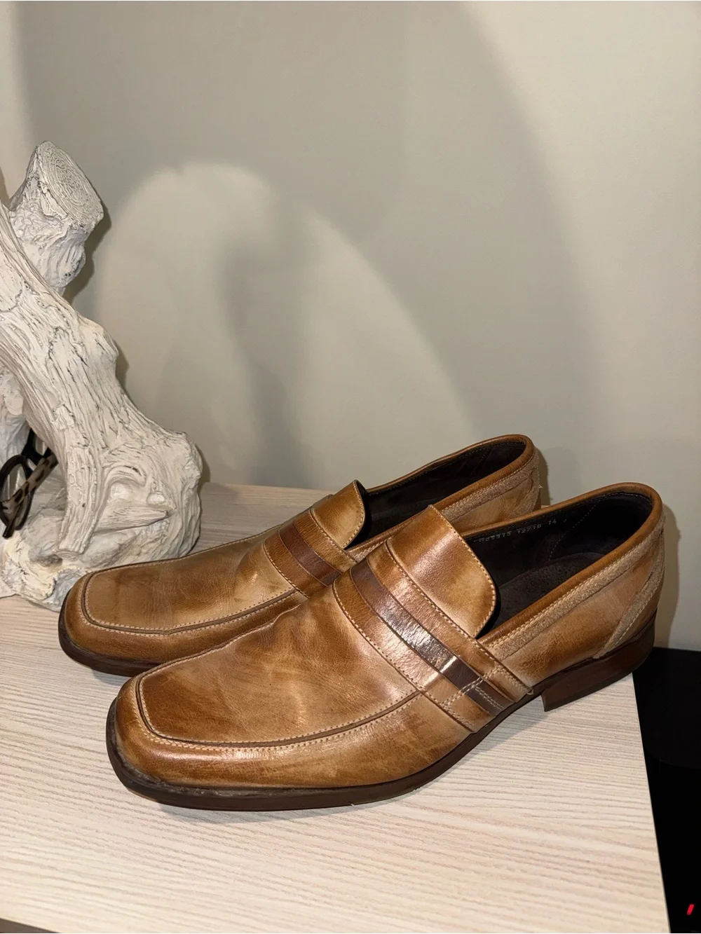 Kenneth Cole Reaction Men's Two-Tone Tan Leather Slip-Ons